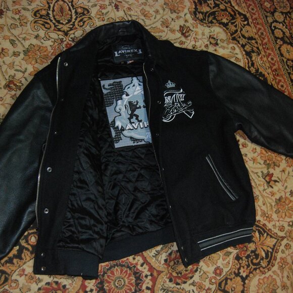 USED— Rare Vintage Avirex 90s NY Hooded American Varsity Jacket MCMLXXV club USA - Picture 12 of 16